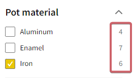 Filter counters